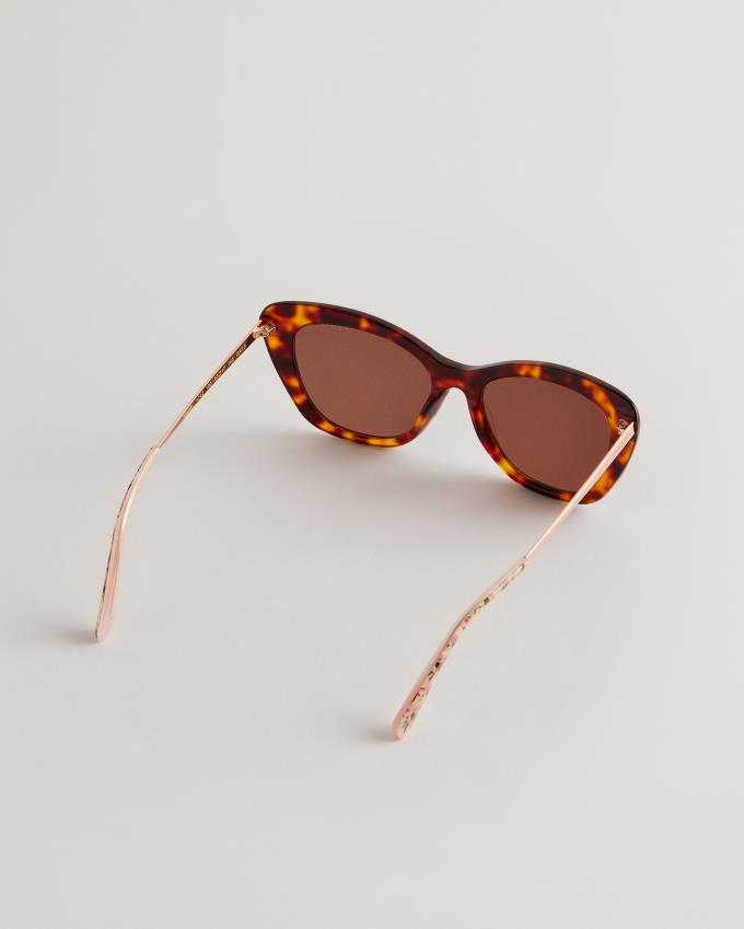 Lunette de Soleil Ted Baker Cat Eye Tortoiseshell Frame Marron Femme | TGT-01984907